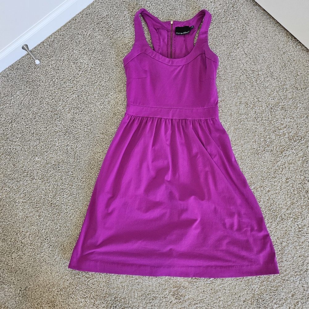 Cynthia Rowley pink razor back dress barbie small U shape neckline empire waist